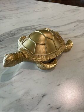 Sea Turtle Decor Gold Tone